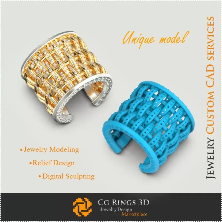 Anillo único - Joyería CAD 3D
