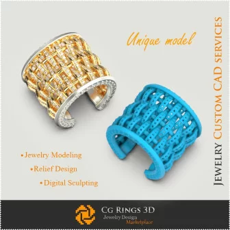 Unique Ring - 3D CAD Jewelry 3D CAD, 3D Unique Jewelry, Rings 3D CAD , Diamond Rings 3D, Fashion Rings 3D, Cocktail Rings 3D, C