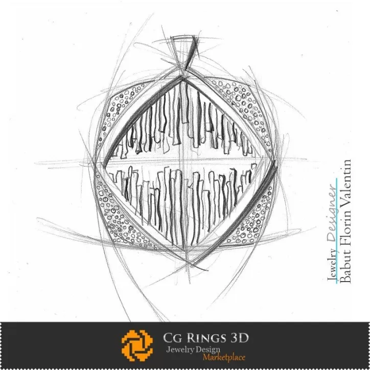 Boceto de colgante - Diseño de joyería