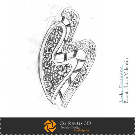 Pendant Sketch Heart-Jewelry Design Jewelry Sketches