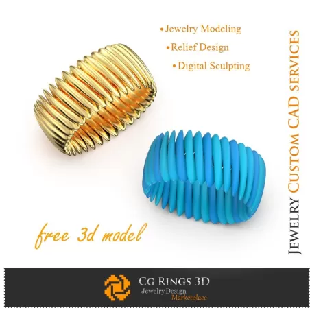 Anello alla Moda - Modello 3D Gratuito