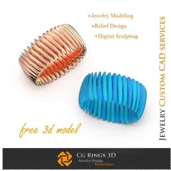 Inel de modă - Model 3D gratuit Bijuterii 3D CAD gratuite, Inele 3D CAD, Inele Eternitate 3D, Inele de modă 3D, Inel cocktail