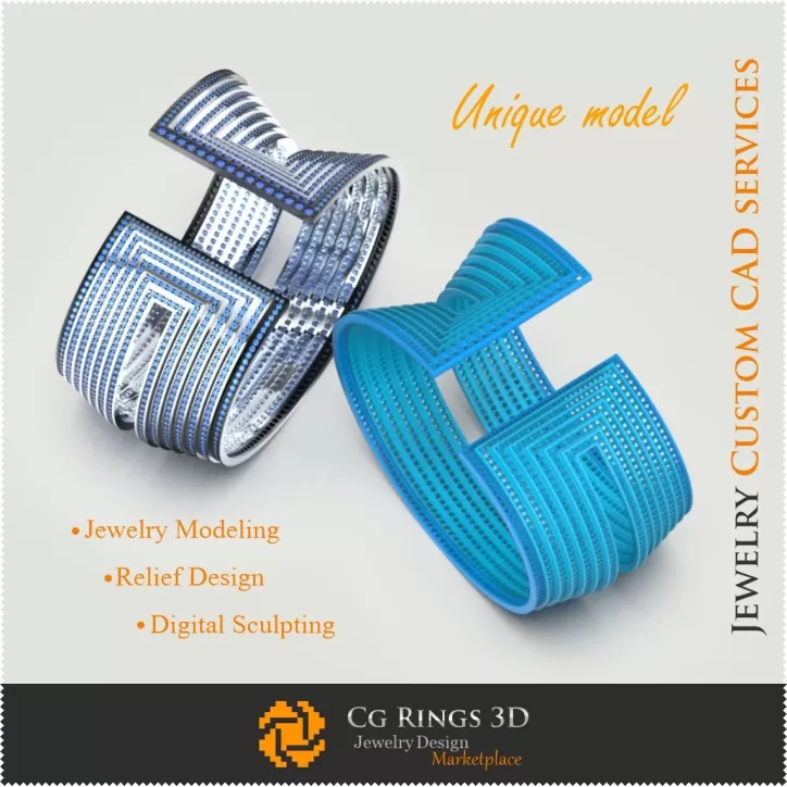 Einzigartiges Armband – Künstlerisches 3D-Schmuckdesign