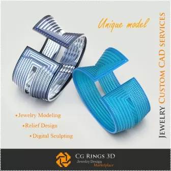 独特手链 - 3D CAD 珠宝 3D CAD、独特 3D 珠宝、手链 3D CAD、3D 手链、3D 束腕手镯