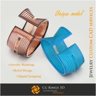 Einzigartiges Armband - 3D-CAD Schmuck 3D-CAD, einzigartiger 3D-Schmuck, Armbänder 3D-CAD, 3D-Armbänder, 3D-Manschettenarmband