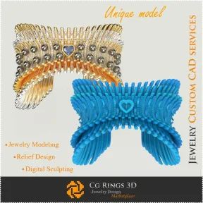 Brățară unică „Aripi de Înger” - Bijuterii 3D CAD