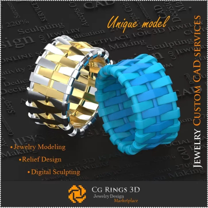 Sortijas de boda únicas para mujer - CAD 3D de joyería