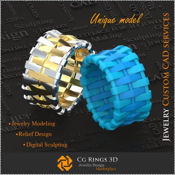 Unique Ladies Wedding Bands - 3D CAD Jewelry