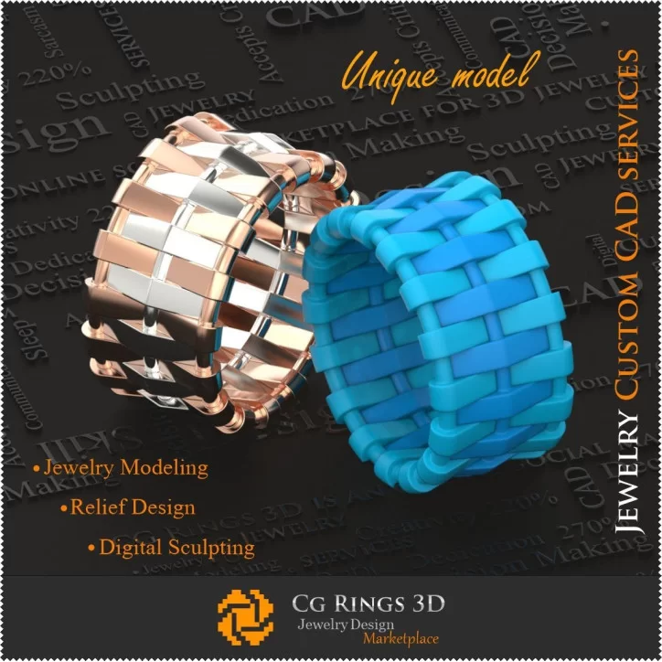 Unique Ladies Wedding Bands - 3D CAD Jewelry