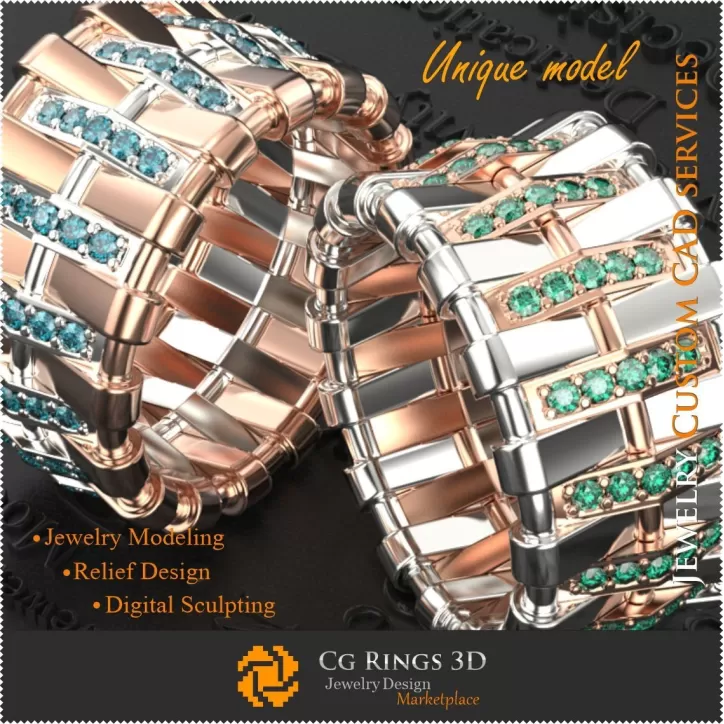 Bagues de mariage uniques pour femmes - CAO 3D Joaillerie