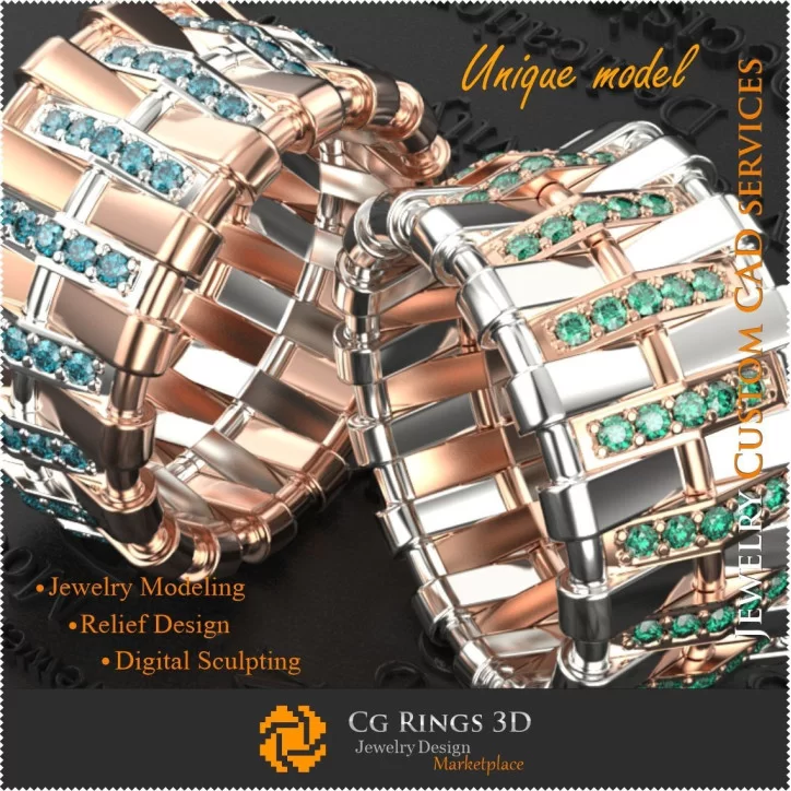 Unique Ladies Wedding Bands - 3D CAD Jewelry