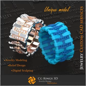 Alliances Uniques pour Dames - Bijoux 3D CAO Bijoux 3D CAO, Bijoux Unique 3D, Anneaux 3D CAO, Anneaux de Diamant 3D , Anneaux d