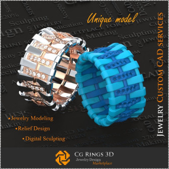 Unique Ladies Wedding Bands - 3D CAD Jewelry  Jewelry 3D CAD, 3D Unique Jewelry, Rings 3D CAD , Diamond Rings 3D, Fashion Rings 