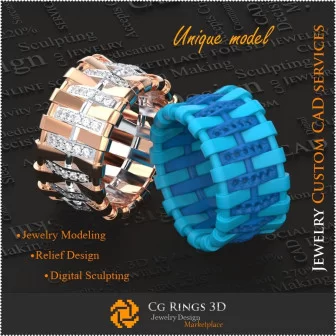 Unique Ladies Wedding Bands - 3D CAD Jewelry Jewelry 3D CAD, 3D Unique Jewelry, Rings 3D CAD , Diamond Rings 3D, Fashion Rings 