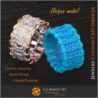 Unique Ladies Wedding Bands - 3D CAD Jewelry Jewelry 3D CAD, 3D Unique Jewelry, Rings 3D CAD , Diamond Rings 3D, Eternity Bands