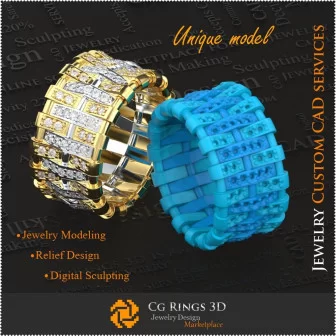 Fedi nuziali femminili uniche - Gioielli 3D CAD Gioielli 3D unici, Anelli 3D CAD, Anelli con diamante 3D, Fede eternity