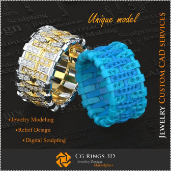Unique Ladies Wedding Bands - 3D CAD Jewelry  Jewelry 3D CAD, 3D Unique Jewelry, Rings 3D CAD , Diamond Rings 3D, Eternity Bands