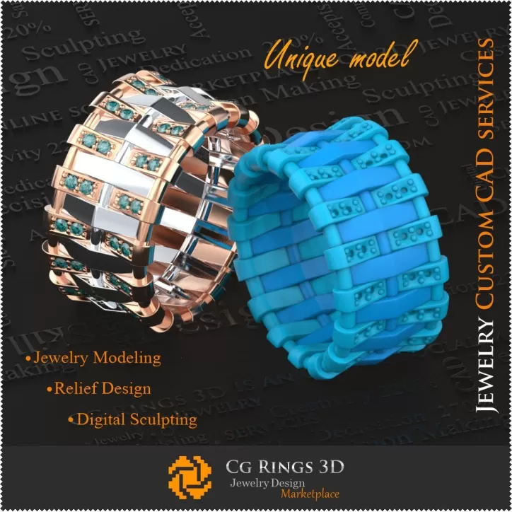 Einzigartige Damen-Trauringe - 3D-CAD-Schmuck