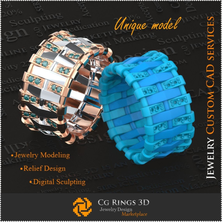 Unique Ladies Wedding Bands - 3D CAD Jewelry