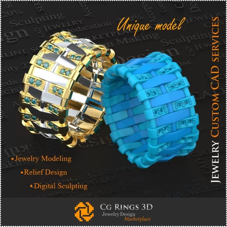 Alliances féminines uniques - Bijoux 3D CAO