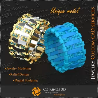 Fedi nuziali femminili uniche - Gioielli 3D CAD Anelli con pietre preziose, Gioielleria 3D CAD, Gioielli unici 3D, Anelli 3D