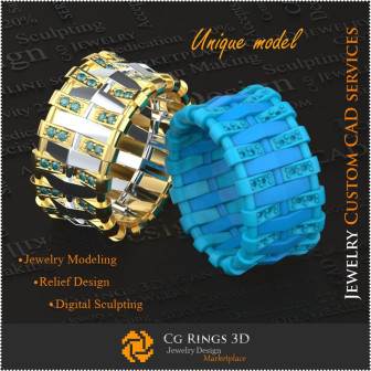 Inel Unicat Fashion - 3D CAD Bijuterii Inele cu pietre pretioase 3D, Bijuterii 3D , Bijuterii Unicat 3D, Inele 3D CAD, Inele cu 
