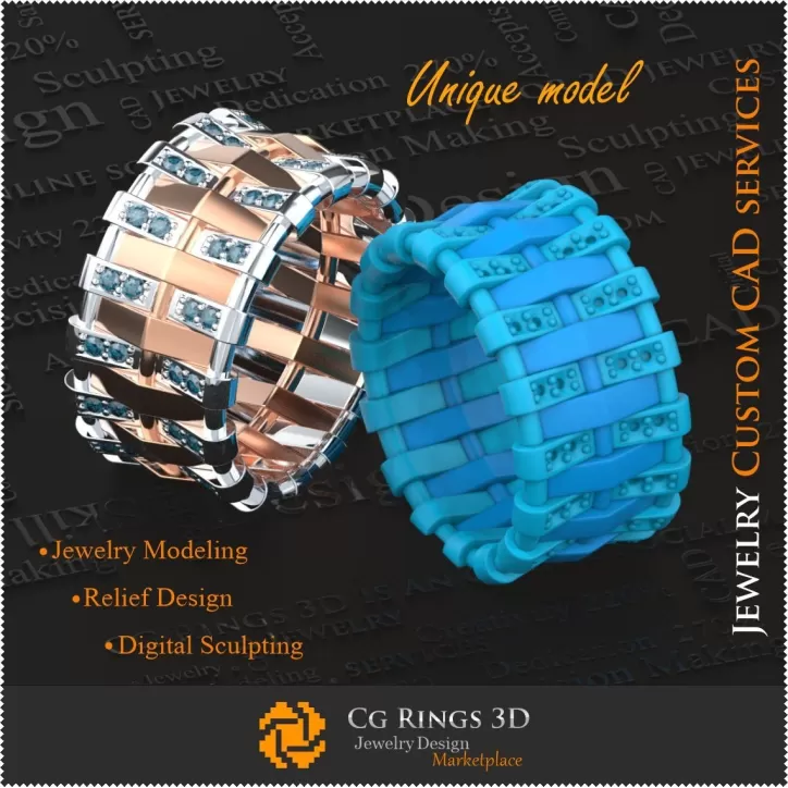 Einzigartige Damen-Trauringe - 3D-CAD-Schmuck