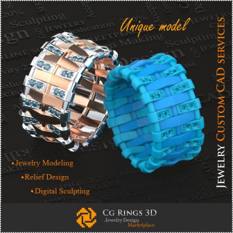 Inel Unicat Fashion - 3D CAD Bijuterii Inele cu pietre pretioase 3D, Bijuterii 3D , Bijuterii Unicat 3D, Inele 3D CAD, Inele cu 