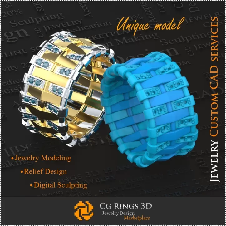 Einzigartige Damen-Trauringe - 3D-CAD-Schmuck