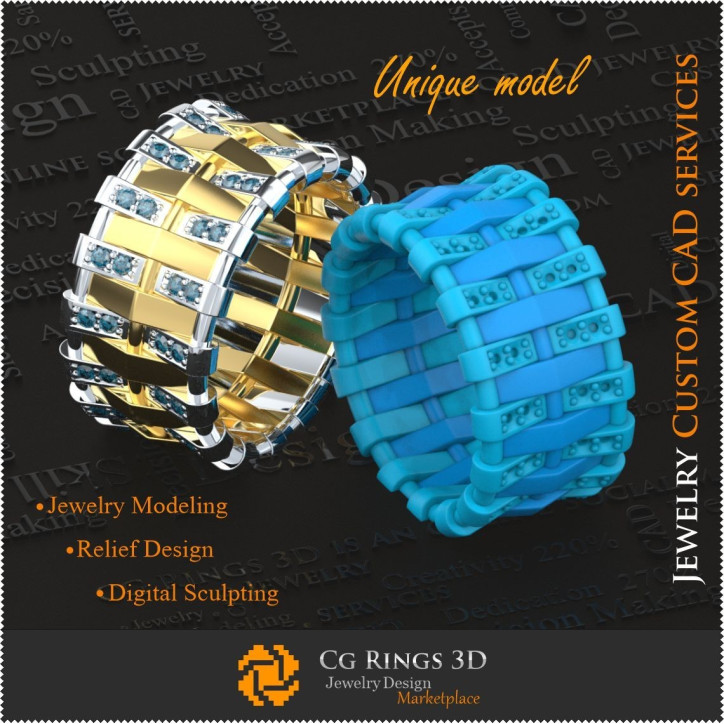 Unique Ladies Wedding Bands - 3D CAD Jewelry