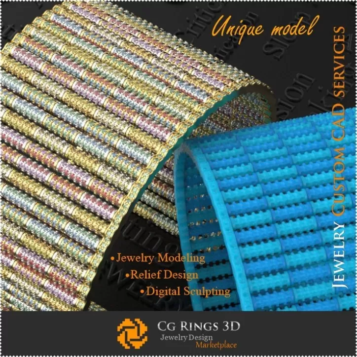 Brățară Rotativă Unică Colorit - Model 3D