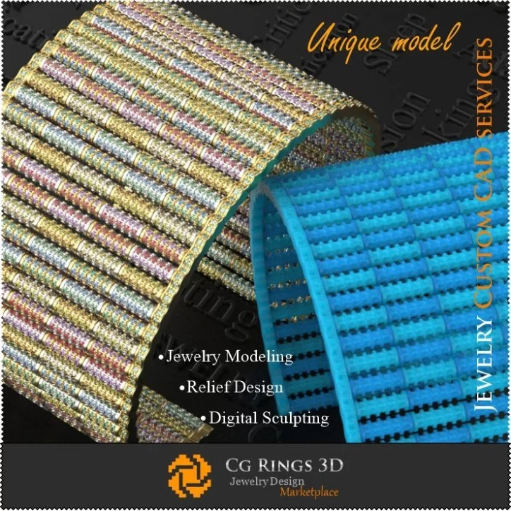 Brățară unică Colorit - Bijuterii 3D CAD