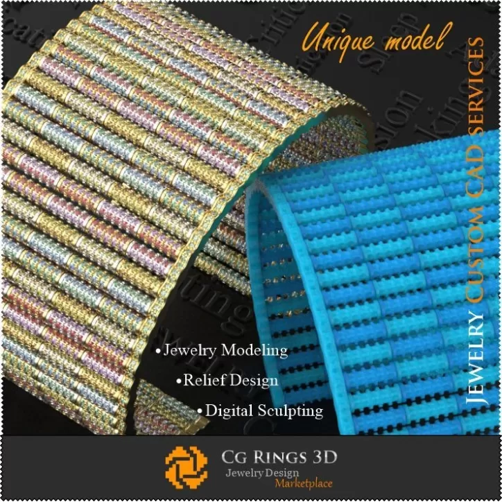 独特Colorit旋转手链 - 3D模型