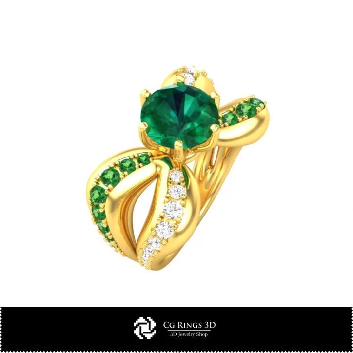 Bague Bijou Double Bande - Joaillerie 3D CAO