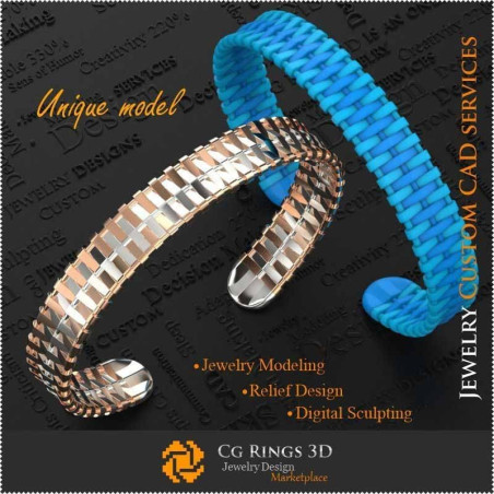 Unique Bracelet - 3D CAD Jewelry   Jewelry 3D CAD, 3D Unique Jewelry, Bracelets 3D CAD , 3D Bracelets, 3D Cuff Bracelet