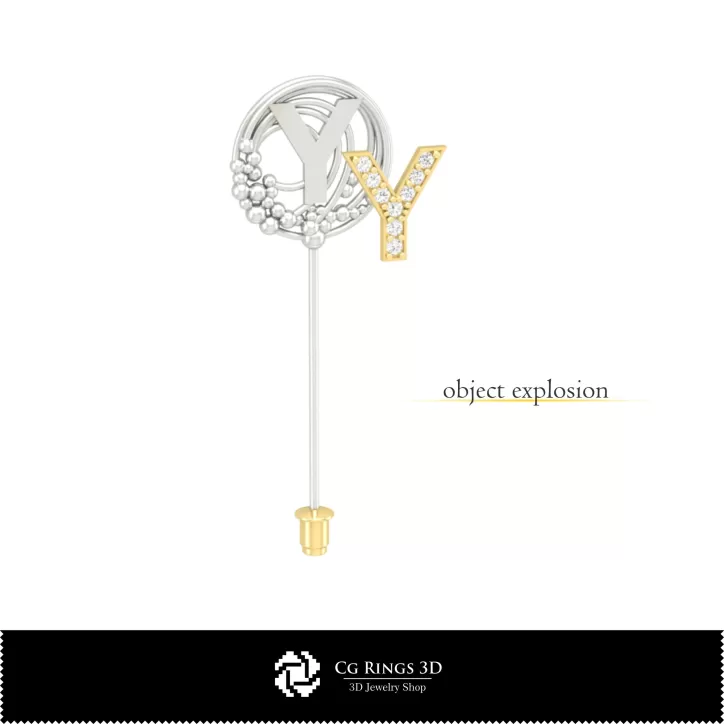 Broche 3D avec Lettre Y