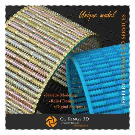 Bijoux.Unique Bracelet Colorit - CAO 3D Bijoux 3D CAO, Bijoux 3D Uniques, Bracelets CAO 3D, Bracelets à Diamants 3D, Bracelet 3D