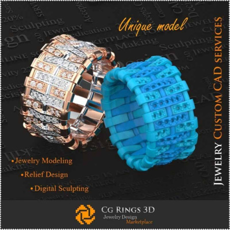 Inel Unicat Fashion - 3D CAD Bijuterii Bijuterii 3D , Bijuterii Unicat 3D, Inele 3D CAD, Inele cu Diamante 3D, Inele Prieteni pe