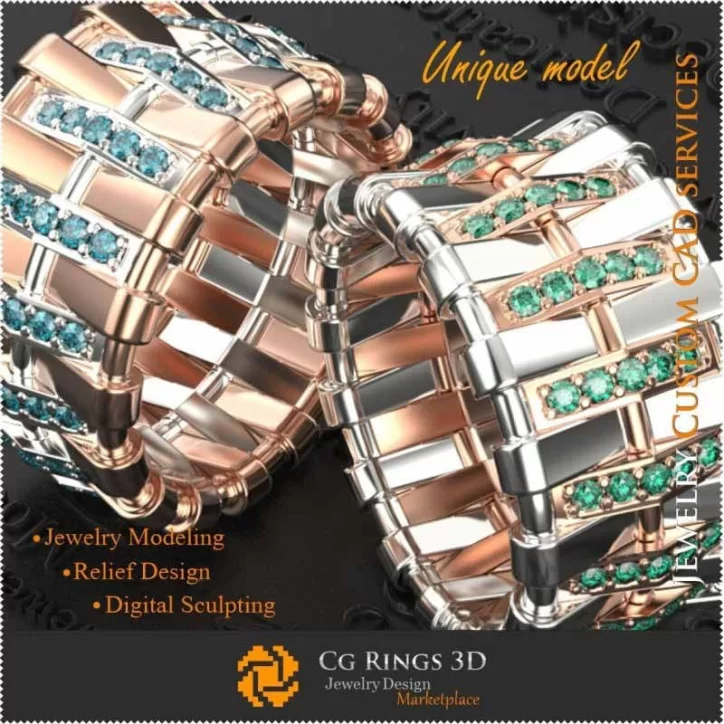 Unique Ladies Wedding Bands - 3D CAD Jewelry