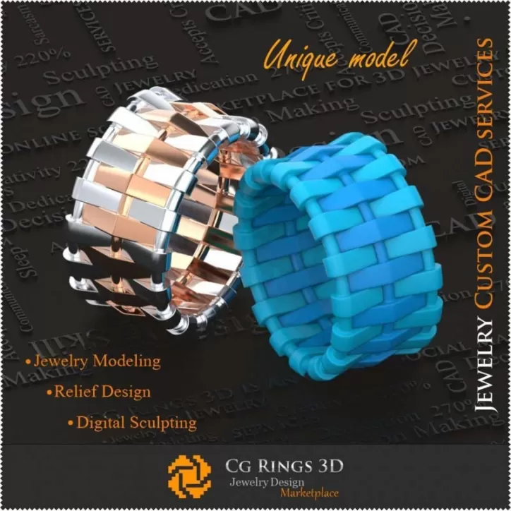 Sortijas de boda únicas para mujer - CAD 3D de joyería