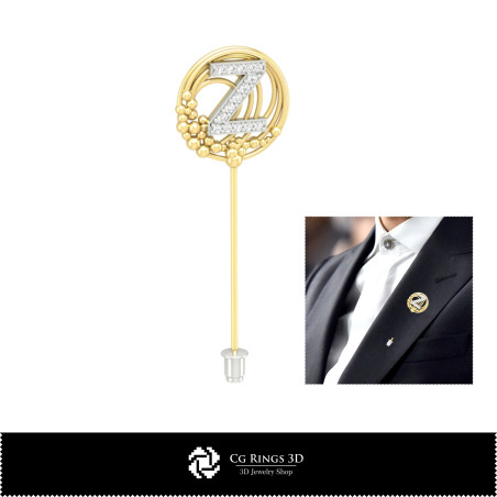3D Brooch With Letter Z