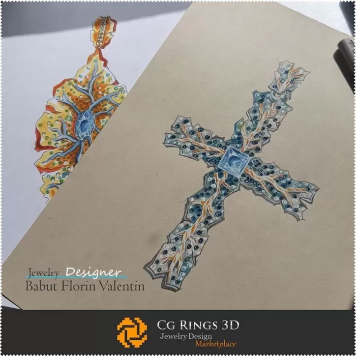 Schizzo di ciondolo - Design di gioielli