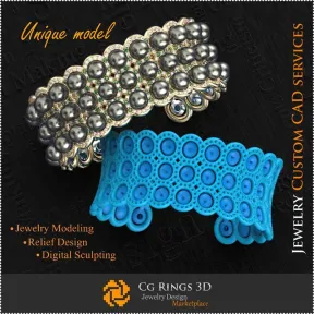3D Unique Bracelet Home,  Jewelry 3D CAD, 3D Unique Jewelry, Bracelets 3D CAD , 3D Pearl Bracelets