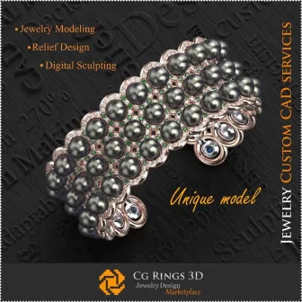 3D Unique Bracelet Home, Jewelry 3D CAD, 3D Unique Jewelry, Bracelets 3D CAD , 3D Pearl Bracelets