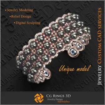 3D独特手链之家、珠宝3D CAD、3D独特珠宝、手链3D CAD、3D珍珠手链