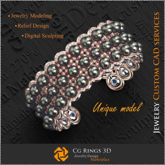 3D Unique Bracelet Home,  Jewelry 3D CAD, 3D Unique Jewelry, Bracelets 3D CAD , 3D Pearl Bracelets