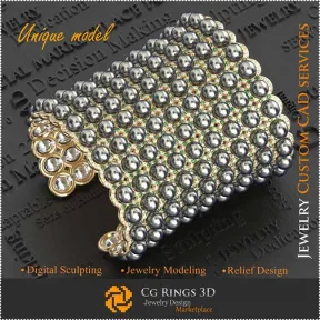 3D Christmas Pearl Bracelet Home,  Jewelry 3D CAD, 3D Unique Jewelry, Bracelets 3D CAD , 3D Bracelets, 3D Bangle , 3D Pearl Brac