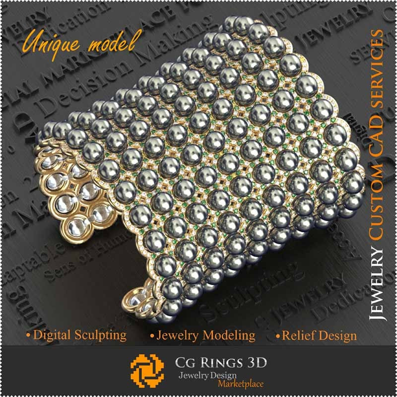 Bracelet Perles Noël - Joaillerie 3D CAO