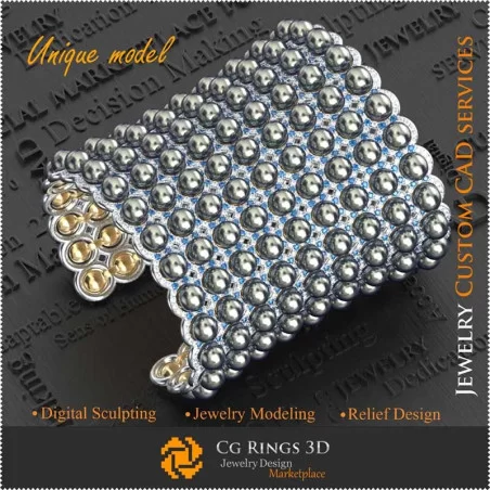 Pulsera de perlas navideña 3D