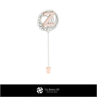 3D Brooch With Letter Z Home, Bijuterii 3D , Brose 3D CAD